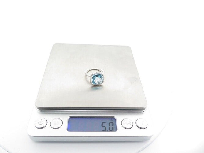 Bague 53 bague ISABELLE LANGLOIS solitaire coussin 53 topaze or blanc diamant 58 Facettes 254238