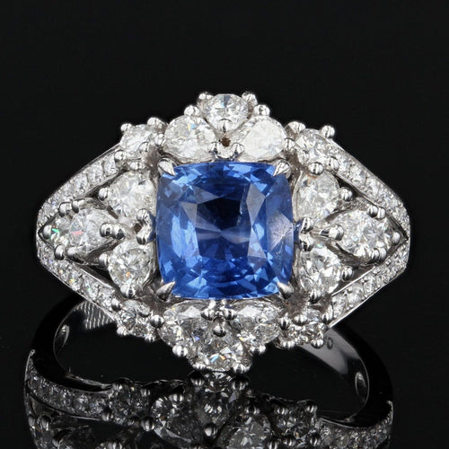 Bague 53 Bague saphir et diamants dôme 58 Facettes 22-234