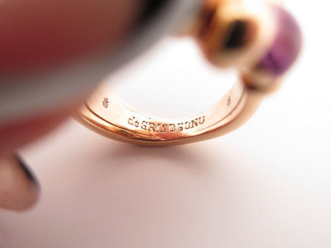 Bague 57 bague DE GRISOGONO or rose 18k a pampilles 57 amethyste 58 Facettes 247054