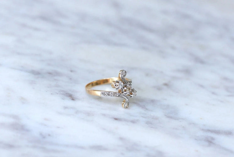 Bague Bague Toi et Moi Diamants sur Or rose 58 Facettes