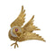 Broche Broche oiseau en or jaune, rubis, perle. 58 Facettes 32229