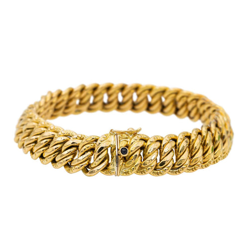 Bracelet Bracelet Maille américaine Or jaune Saphir 58 Facettes 2837642CN