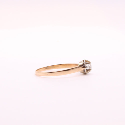Bague Bague Solitaire serti soleil Diamant deux Ors 58 Facettes
