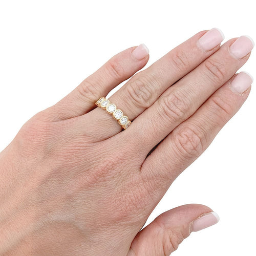 Bague 52 Alliance tour complet or jaune, diamants. 58 Facettes 31398