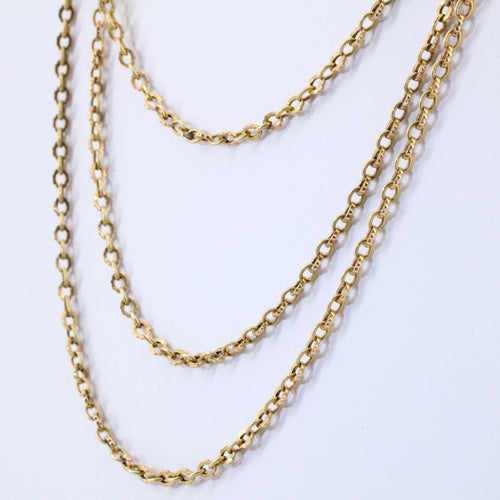Collier Sautoir ancien en or maille ciselée 58 Facettes 21-766