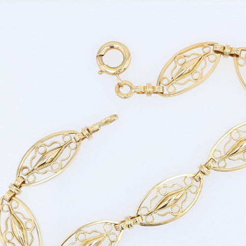 Bracelet Bracelet en or jaune à maillons filigranés 58 Facettes 21-784