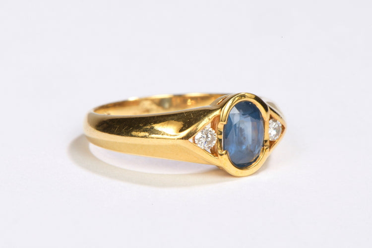 Bague 55 Bague Or jaune Saphir 58 Facettes 05783CD