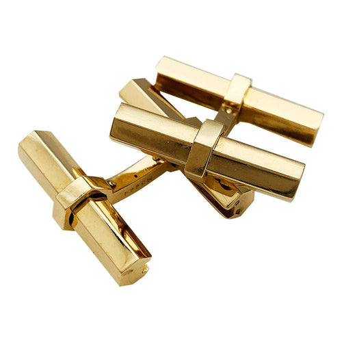 Boutons de manchette Boutons de manchette Cartier en or jaune, acier, onyx et aventurine. 58 Facettes 32495
