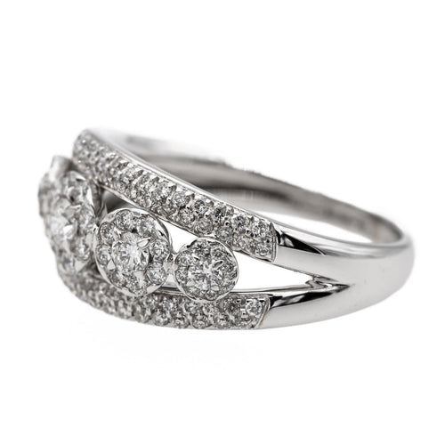 Bague 54 Bague Bandeau Or blanc Diamant 58 Facettes 2238720CN