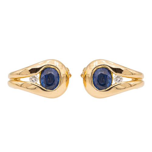 Boucles d'oreilles Boucles d'oreilles Or jaune Saphir 58 Facettes 2360819CN