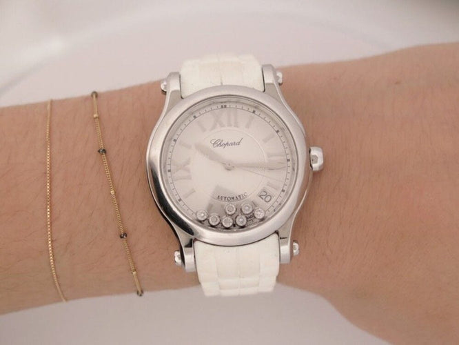 Montre montre CHOPARD happy sport 36 mm automatique 7 diamants acier 58 Facettes 254375