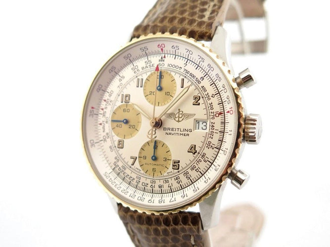 Montre montre BREITLING old navitimer d13022 chronographe auto 42m or acier 58 Facettes 253469