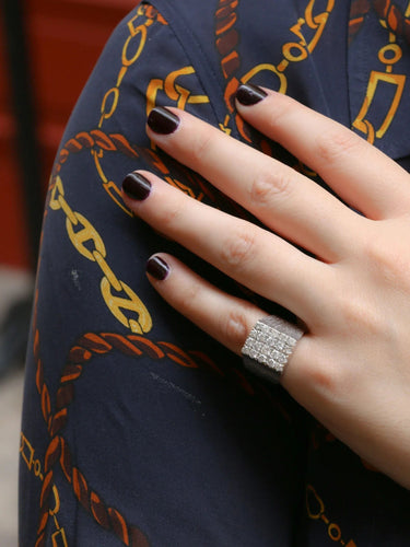 Bague Bague Chevalière vintage pavage diamants 58 Facettes J12