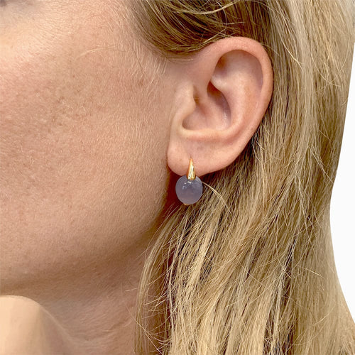 Boucles d'oreilles Boucles d'oreilles Pomellato, "Luna", or rose et calcédoine. 58 Facettes 31681