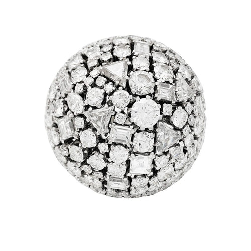 Bague 57 Bague de cocktail platine et diamants. 58 Facettes 30974