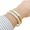 Bracelet Duo de joncs vintage or jaune et blanc, diamants. 58 Facettes 33078