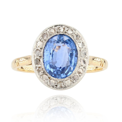 Bague 54 Bague ancienne saphir et diamants 58 Facettes 22-171