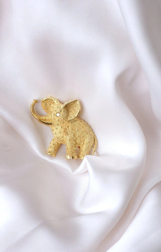 Broche Broche éléphant vintage or amati 58 Facettes