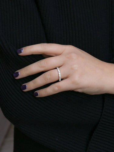 Bague 58.5 Demi-Alliance américaine diamants 0,72 ct 58 Facettes J116