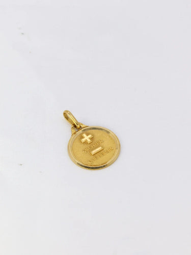 Pendentif AUGIS - Médaille L'originale en or Plus qu'hier, moins que demain 58 Facettes J234