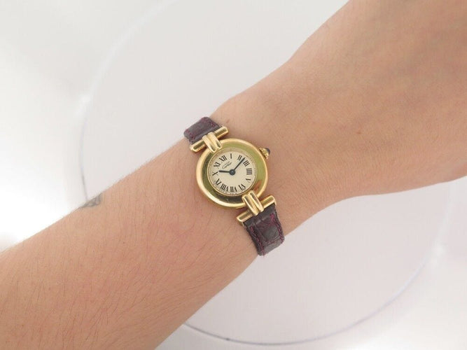 Montre vintage montre CARTIER colisee 590002 24 mm quartz vermeil 58 Facettes 254219