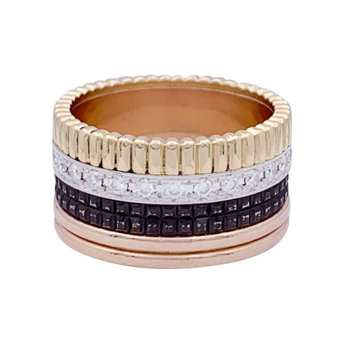 Bague 56 Bague Boucheron, "Quatre Classique Large", trois ors et diamants 58 Facettes 33407