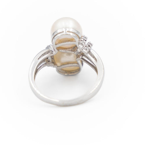 Bague 57 Bague Toi & Moi Or blanc Perle 58 Facettes 1931142CN