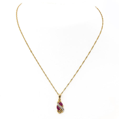 Collier Collier Pendentif Or jaune Rubis 58 Facettes 1667888CN