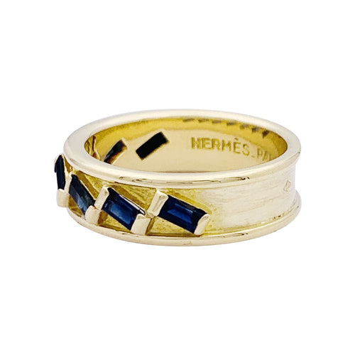 Bague 53 Bague Hermès vintage or jaune, saphirs. 58 Facettes 33213