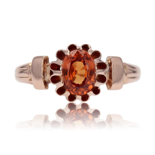 Bague 54 Bague ancienne grenat spessartite et or rose 58 Facettes 23-231
