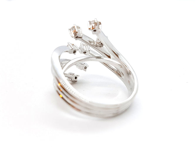 Bague 56 Bague Or blanc Diamant 58 Facettes 06357CD
