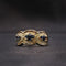Bague 56 Bague Jarretière Or jaune Saphirs Diamants 58 Facettes