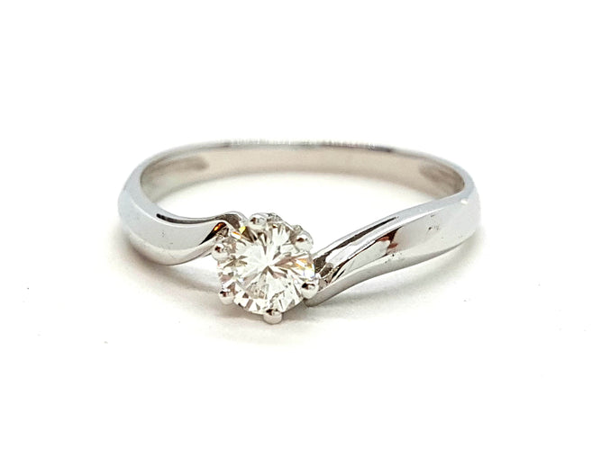 Bague 56 Bague Solitaire Or blanc Diamant 58 Facettes 06361CD