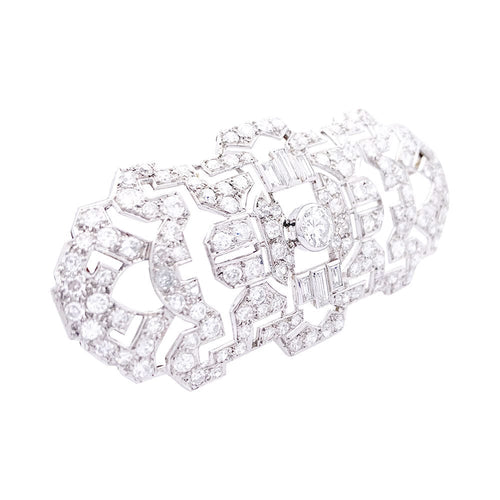 Broche Broche Art Déco, platine et diamants. 58 Facettes 33343