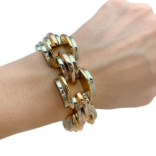Bracelet Bracelet Tank, trois tons d'or. 58 Facettes 31963