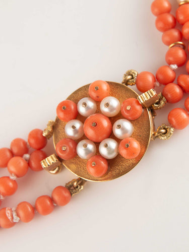 Collier Collier corail et perles 58 Facettes