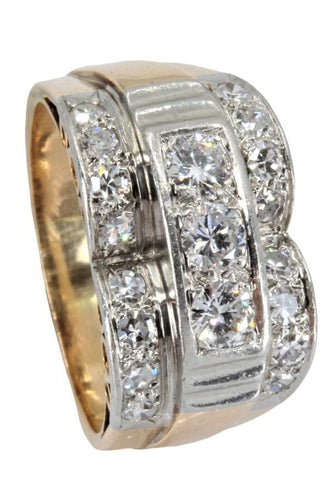 Bague BAGUE DIAMANTS ANNÉES 50' 58 Facettes 051301