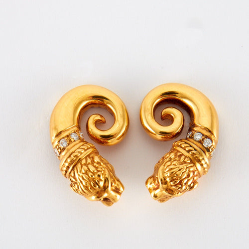 Boucles d'oreilles ZOLOTAS - Clips d'oreilles Chimères Or et Diamants 58 Facettes