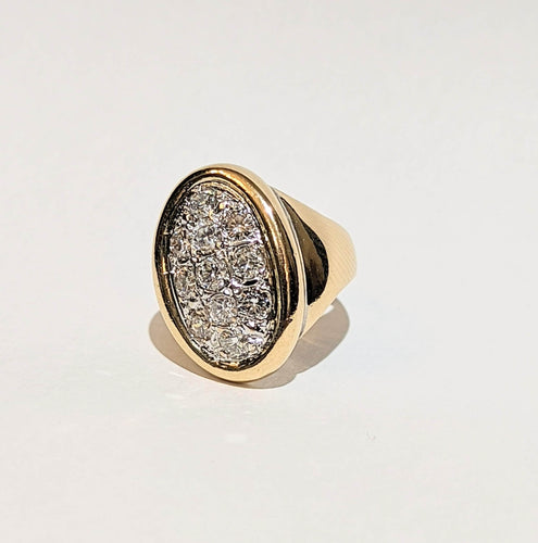 Bague 46 Bague chevalière pavée de diamants 58 Facettes