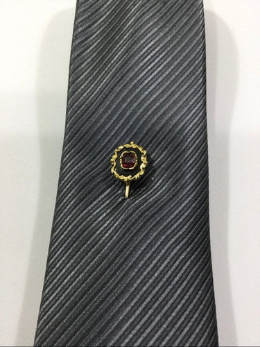 Broche Epingle à Cravate Onyx Et Grenat 58 Facettes
