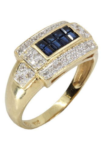 Bague BAGUE MODERNE SAPHIRS ET DIAMANTS 58 Facettes 054861