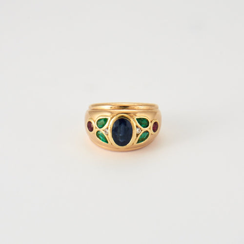 Bague 50 Bague Saphir Emeraudes & Rubis 58 Facettes ALGU12