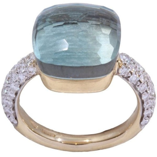 Bague 52 POMELLATO - Bague "Nudo maxi" Or jaune Topaze Diamant 58 Facettes 080591