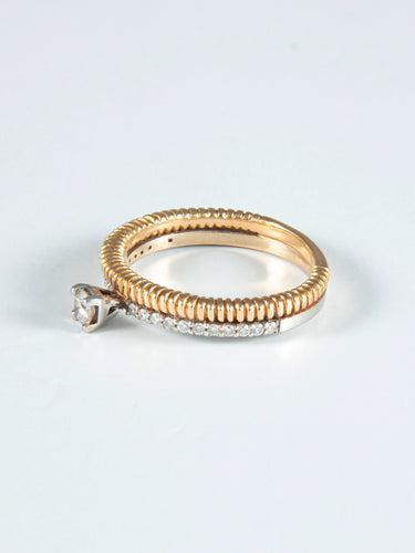 Bague 53 Bague Solitaire Deux Ors 58 Facettes