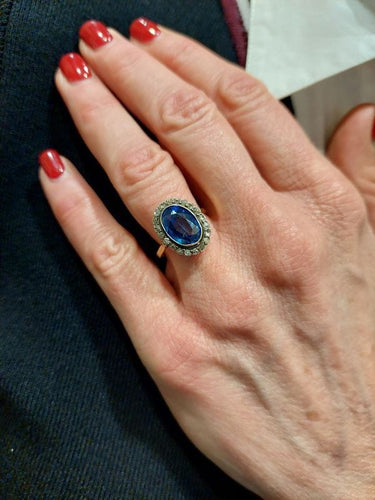 Bague BAGUE POMPADOUR SAPHIR ET DIAMANTS 58 Facettes 067561