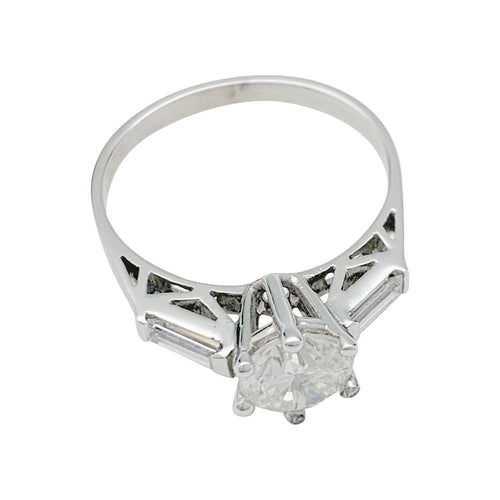 Bague 54 Bague en or blanc, diamant 1,08 carat. 58 Facettes 31231