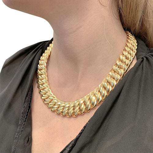 Collier Collier maille américaine or jaune. 58 Facettes 31396