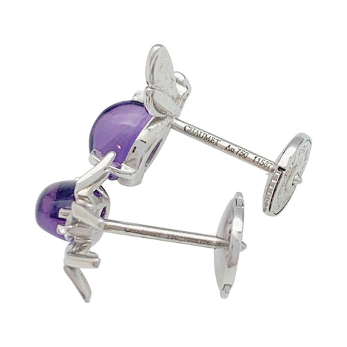 Boucles d'oreilles Boucles d'oreilles Chaumet, "Attrape-moi...si tu m'aimes", or blanc, améthystes. 58 Facettes 31527