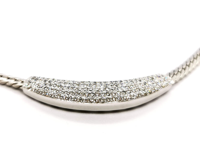 Collier Collier Maille anglaise Or blanc Diamant 58 Facettes 578633CD