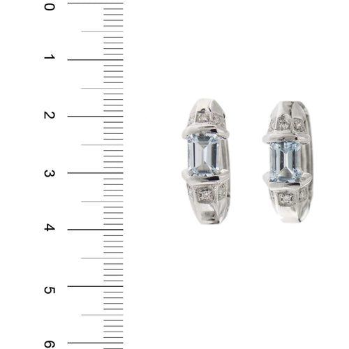 Boucles d'oreilles Boucles d'oreilles créoles diamants et aigues-marines 58 Facettes 19103